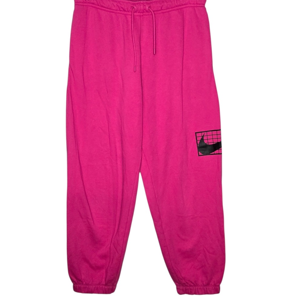 Nike Hot Pink Joggers Sweatpants Women's Small S Grid Swoosh Logo Activewear